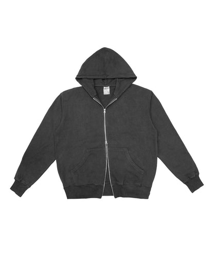 Hoodie de doble Zipper Garment Dye