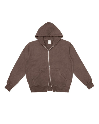 Hoodie de doble Zipper Garment Dye